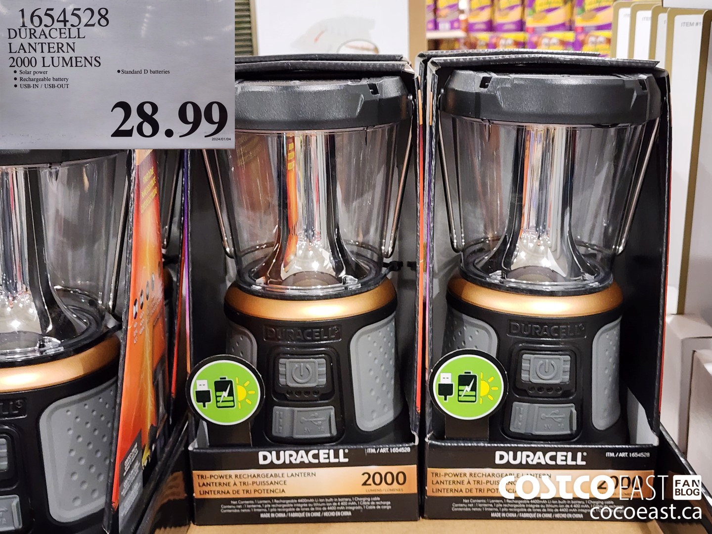 1654528 DURACELL LANTERN 2000 LUMENS $28.99