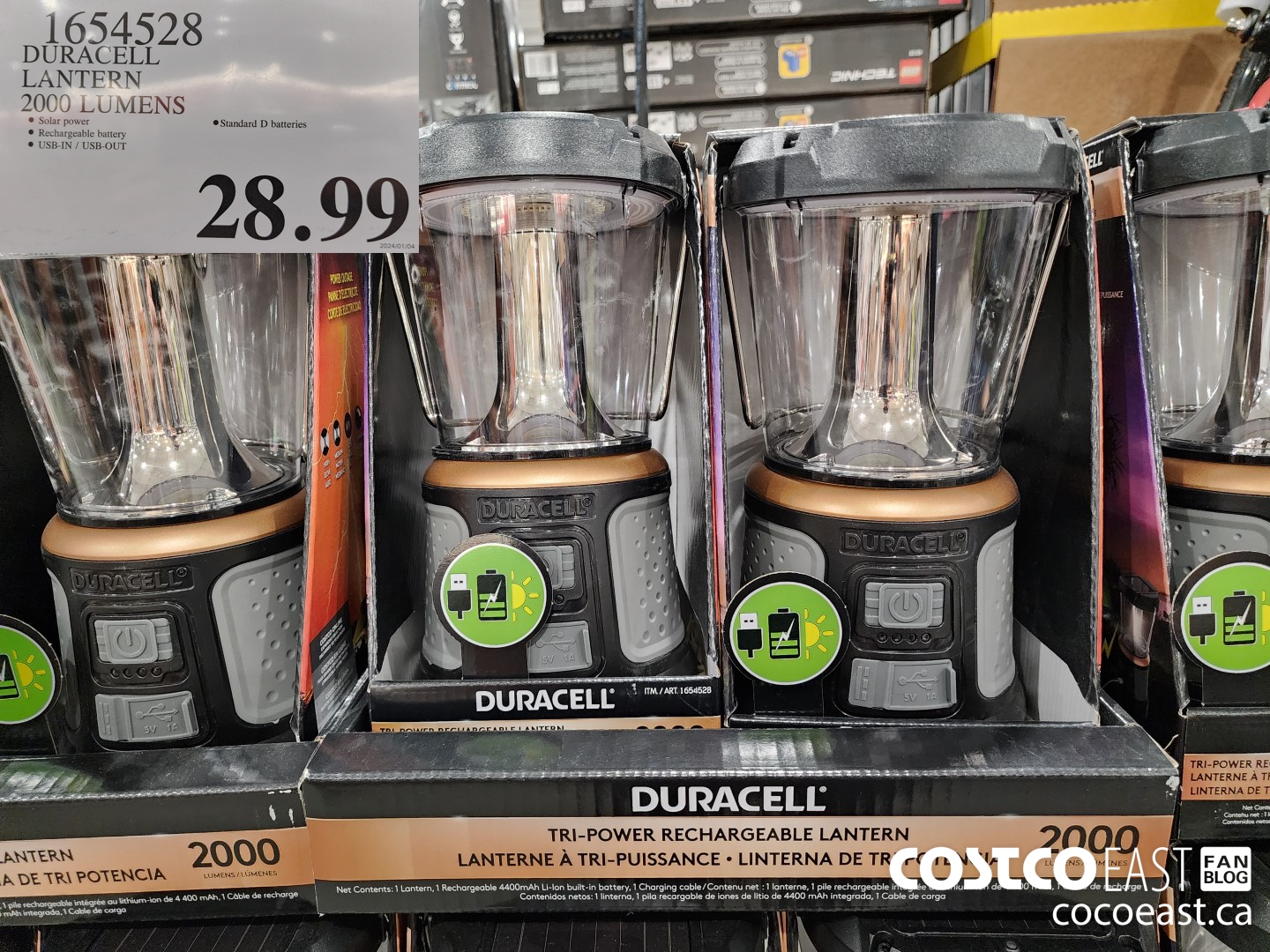 1654528 DURACELL LANTERN 2000 LUMENS $28.99