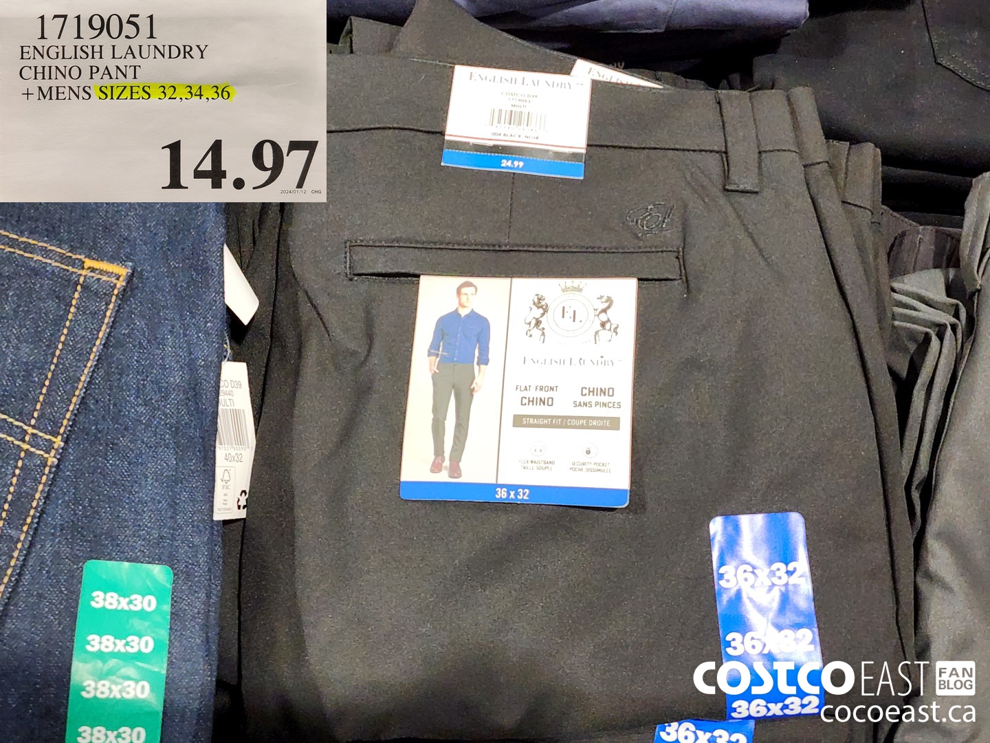 1719051 ENGLISH LAUNDRY CHINO PANT +MENS SIZES 32, 34, 36 $14.97
