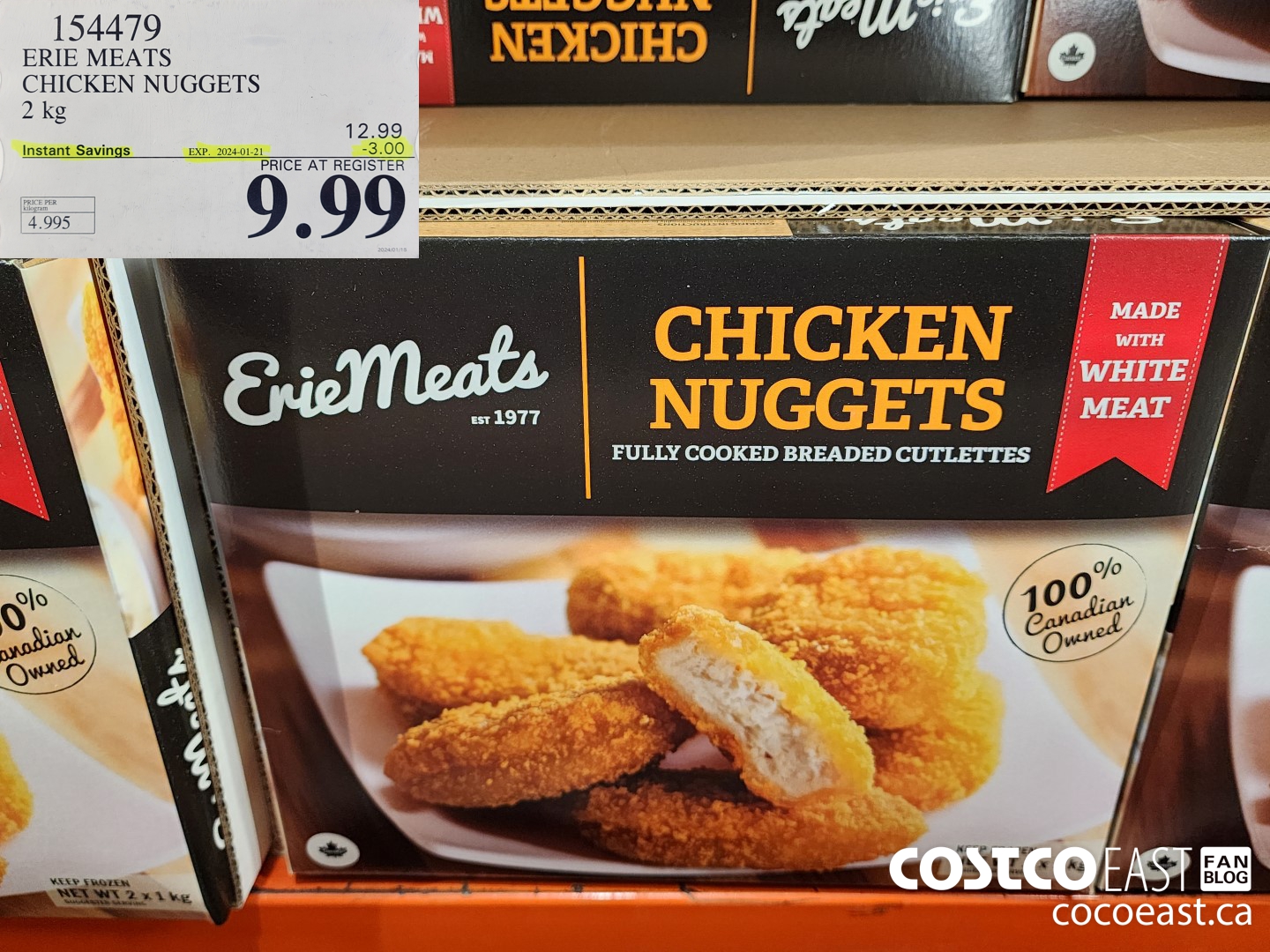 154479 ERIE MEATS CHICKEN NUGGETS 2 kg ($3.00 INSTANT SAVINGS EXPIRES ON 2024-01-21) $9.99