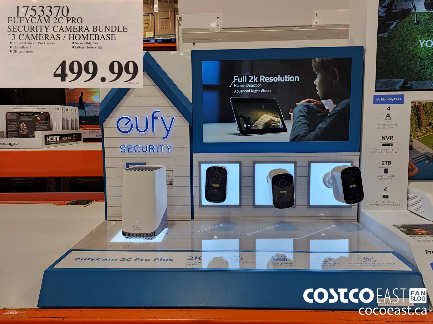 1753370 EUFYCAM 2€ PRO SECURITY CAMERA BUNDLE *3 CAMERAS / HOMEBASE $499.99