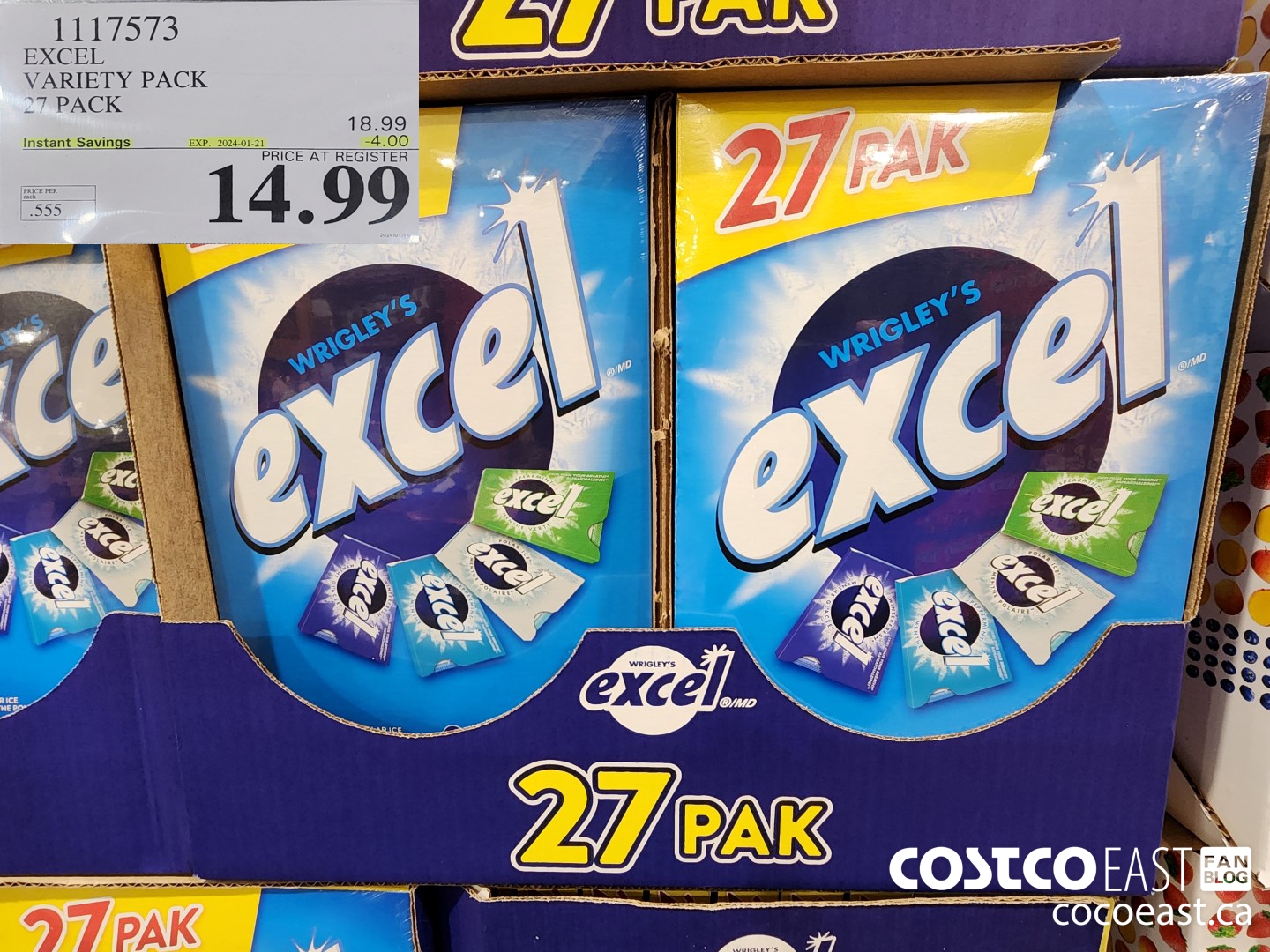 1117573 EXCEL VARIETY PACK 27 PACK ($4.00 INSTANT SAVINGS EXPIRES ON 2024-01-21) $14.99