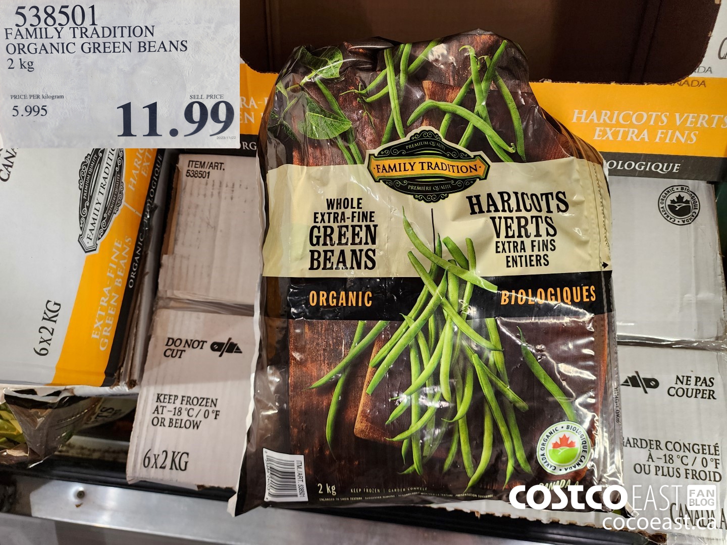 538501 FAMILY TRADITION ORGANIC GREEN BEANS 2 KG $11.99