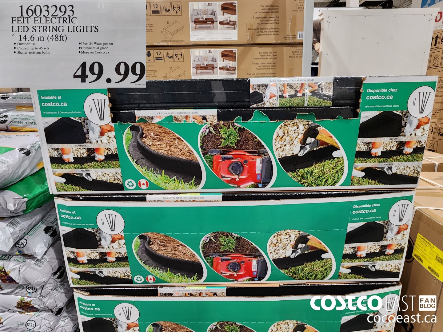 1603293 FEIT ELECTRIC LED STRING LIGHTS “14.6 m (48ft) $49.99