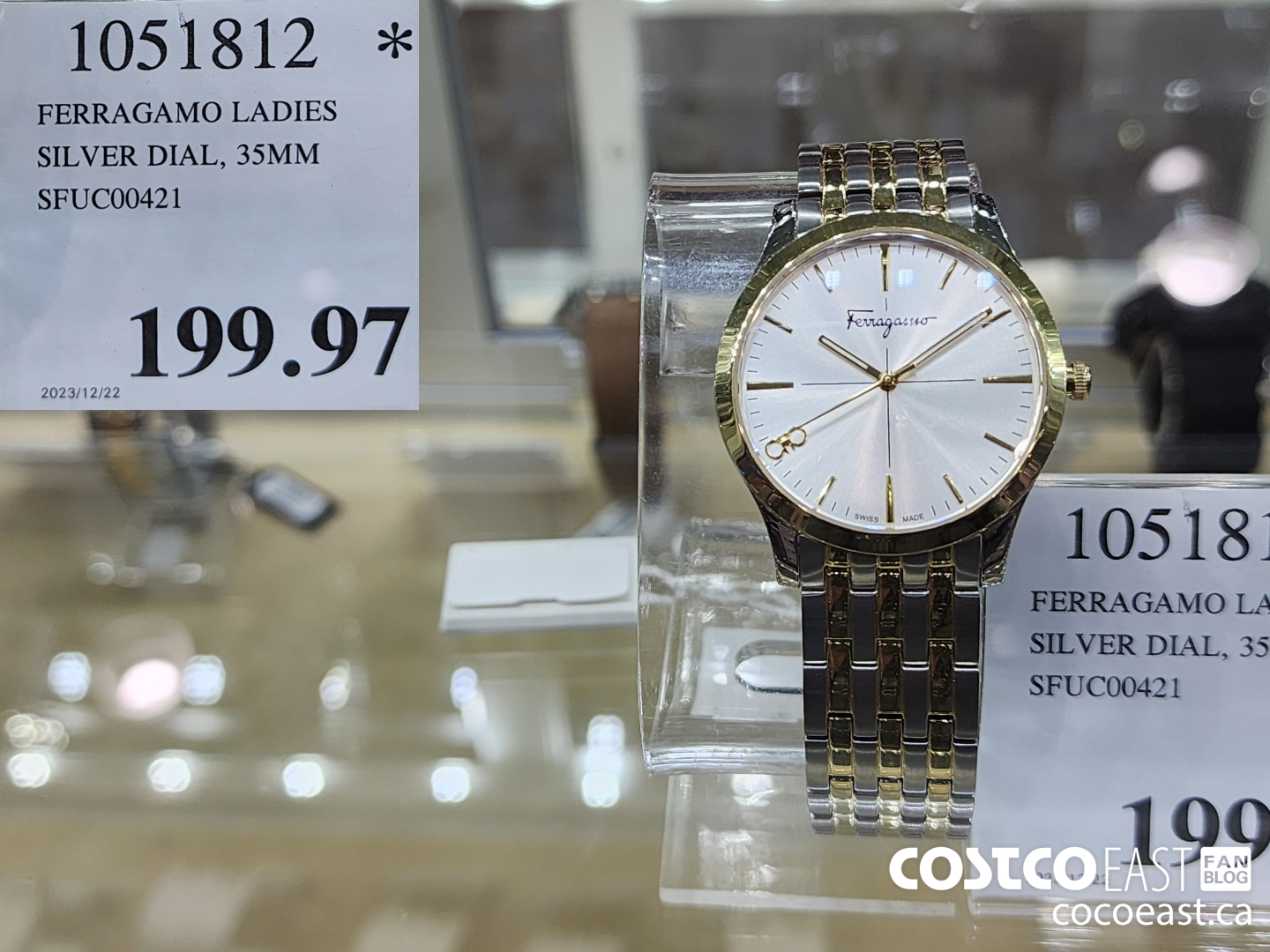 1051812 FERRAGAMO LADIES SILVER DIAL, 35MM SFUC00421 $199.97