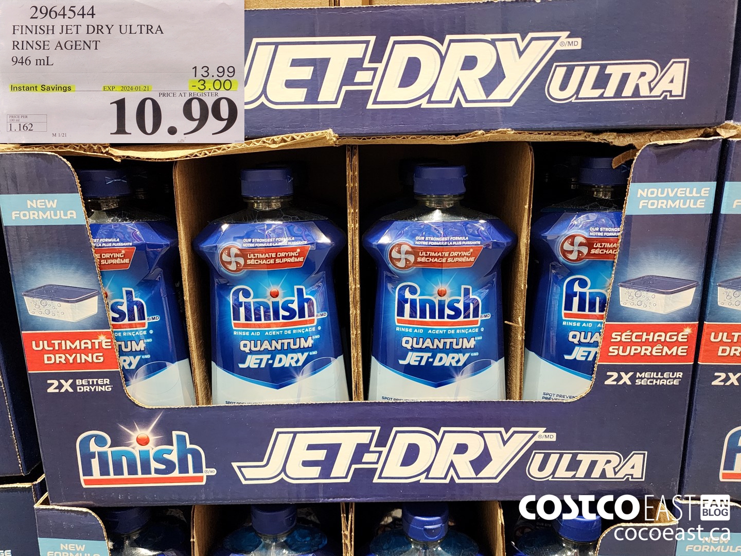 2964544 FINISH JET DRY ULTRA RINSE AGENT 946 ml ($3.00 INSTANT SAVINGS EXPIRES ON 2024-01-21) $10.99