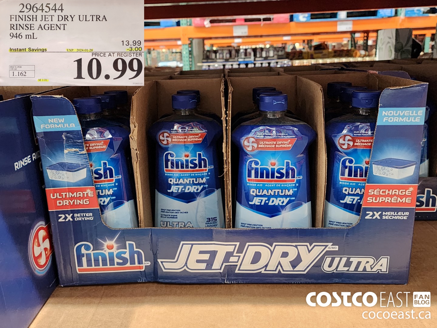 2964544 FINISH JET DRY ULTRA RINSE AGENT 946 ml ($3.00 INSTANT SAVINGS EXPIRES ON 2024-01-28) $10.99
