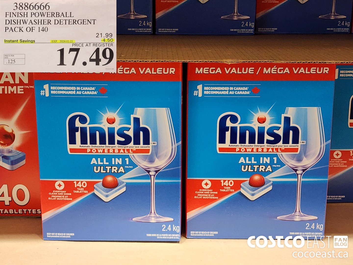 3886666 FINISH POWERBALL DISHWASHER DETERGENT PACK OF 140 ($4.50 INSTANT SAVINGS) $17.49