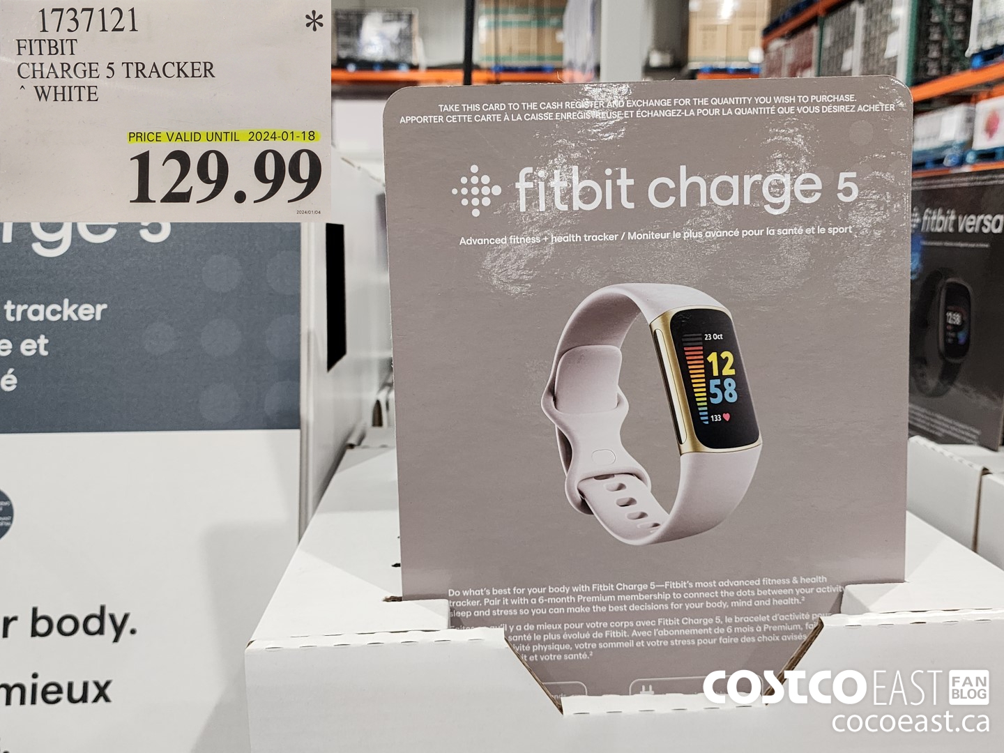 1737121 FITBIT CHARGE 5 TRACKER WHITE $129.99
