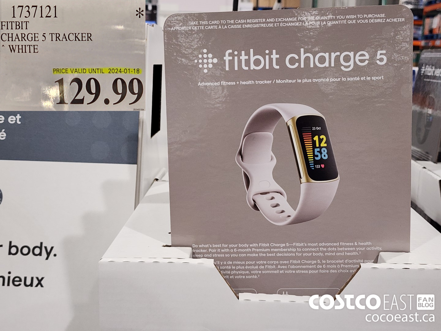 1737121 FITBIT CHARGE 5 TRACKER WHITE $129.99