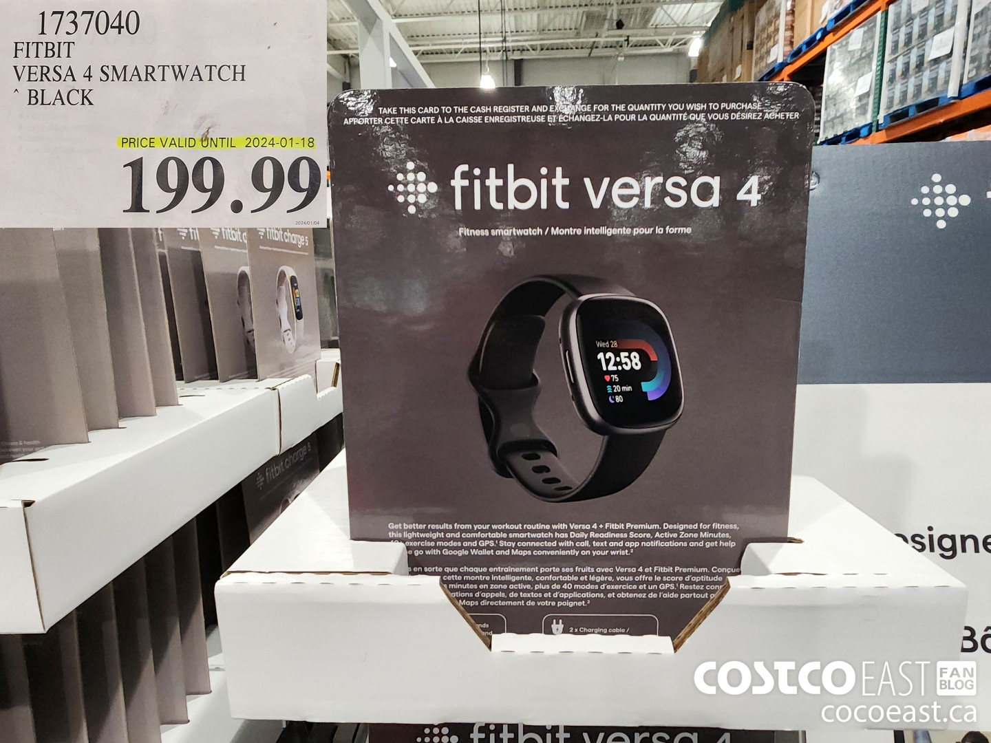 1737040 FITBIT VERSA 4 SMARTWATCH BLACK $199.99