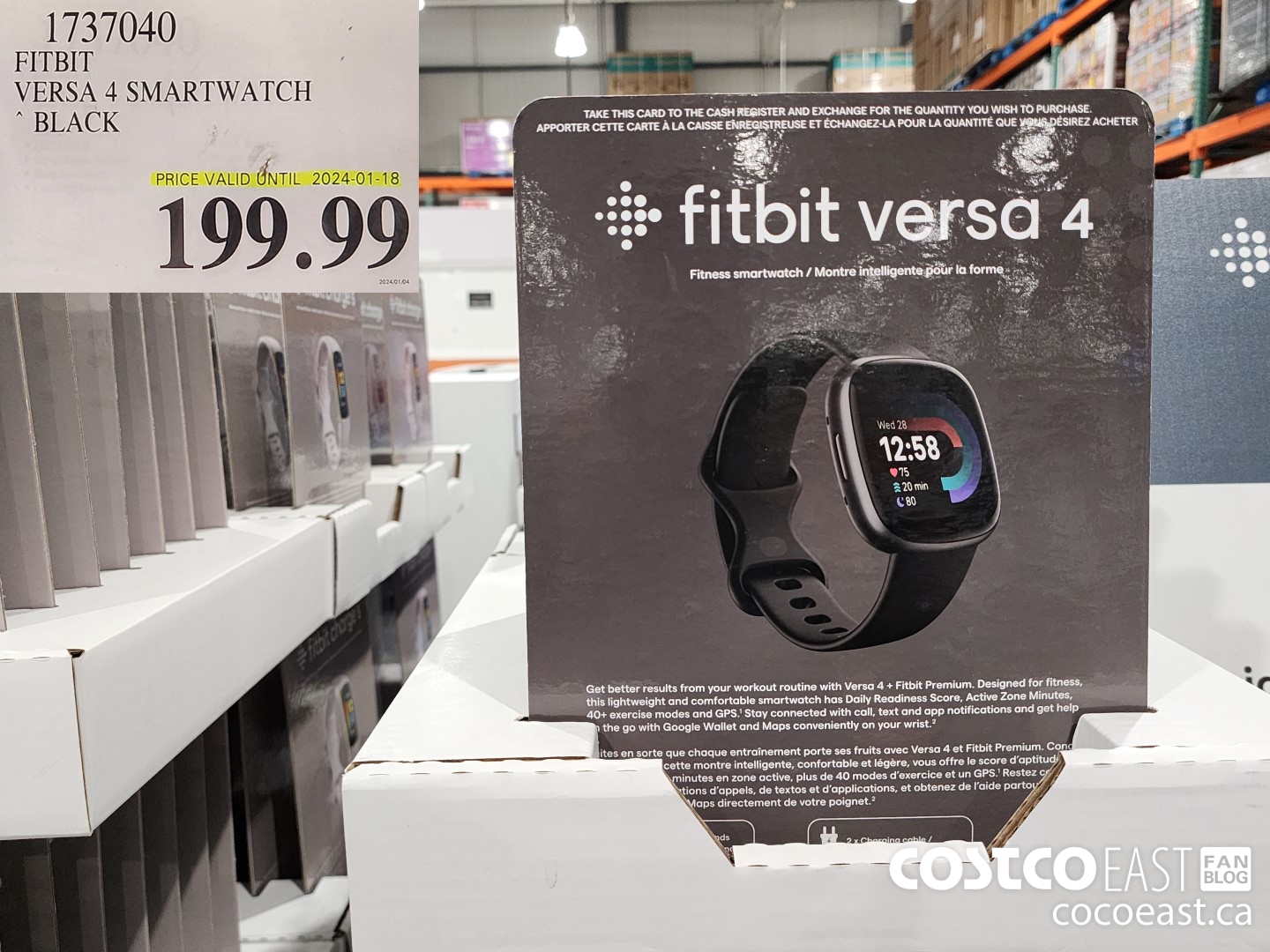 1737040 FITBIT VERSA 4 SMARTWATCH BLACK $199.99
