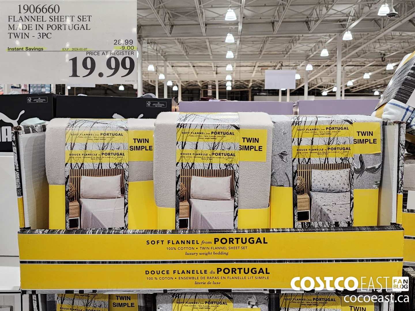 1906660 FLANNEL SHEET SET MADE IN PORTUGAL TWIN - 3PC ($9.00 INSTANT SAVINGS EXPIRES ON 2024-01-07) $19.99