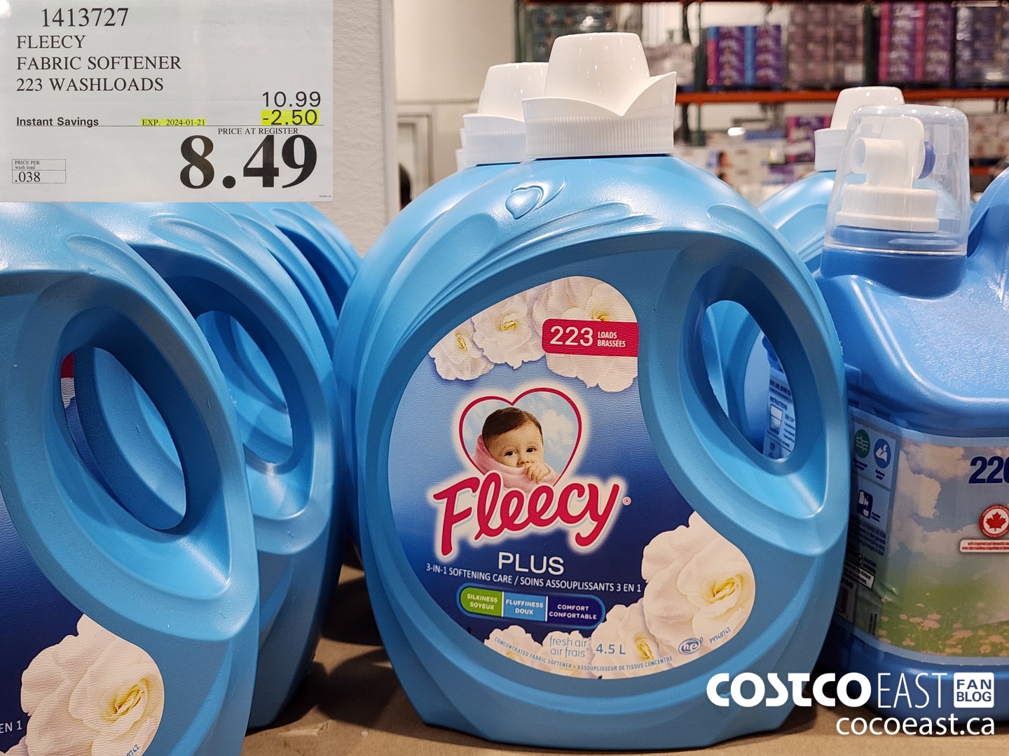 1413727 FLEECY FRESH AIR 223 wash loads ($2.50 INSTANT SAVINGS EXPIRES ON 2024-01-21) $8.49