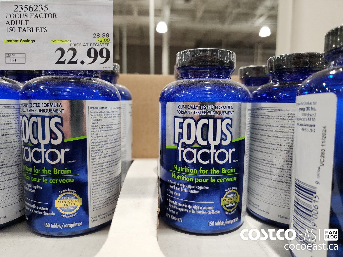 2356235 FOCUS FACTOR ADULT 150 TABLETS ($6.00 INSTANT SAVINGS EXPIRES ON 2024-01-28) $22.99