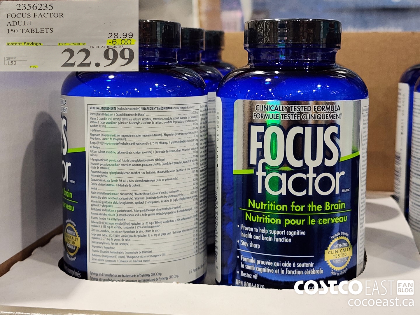 2356235 FOCUS FACTOR ADULT 150 TABLETS ($6.00 INSTANT SAVINGS EXPIRES ON 2024-01-28) $22.99