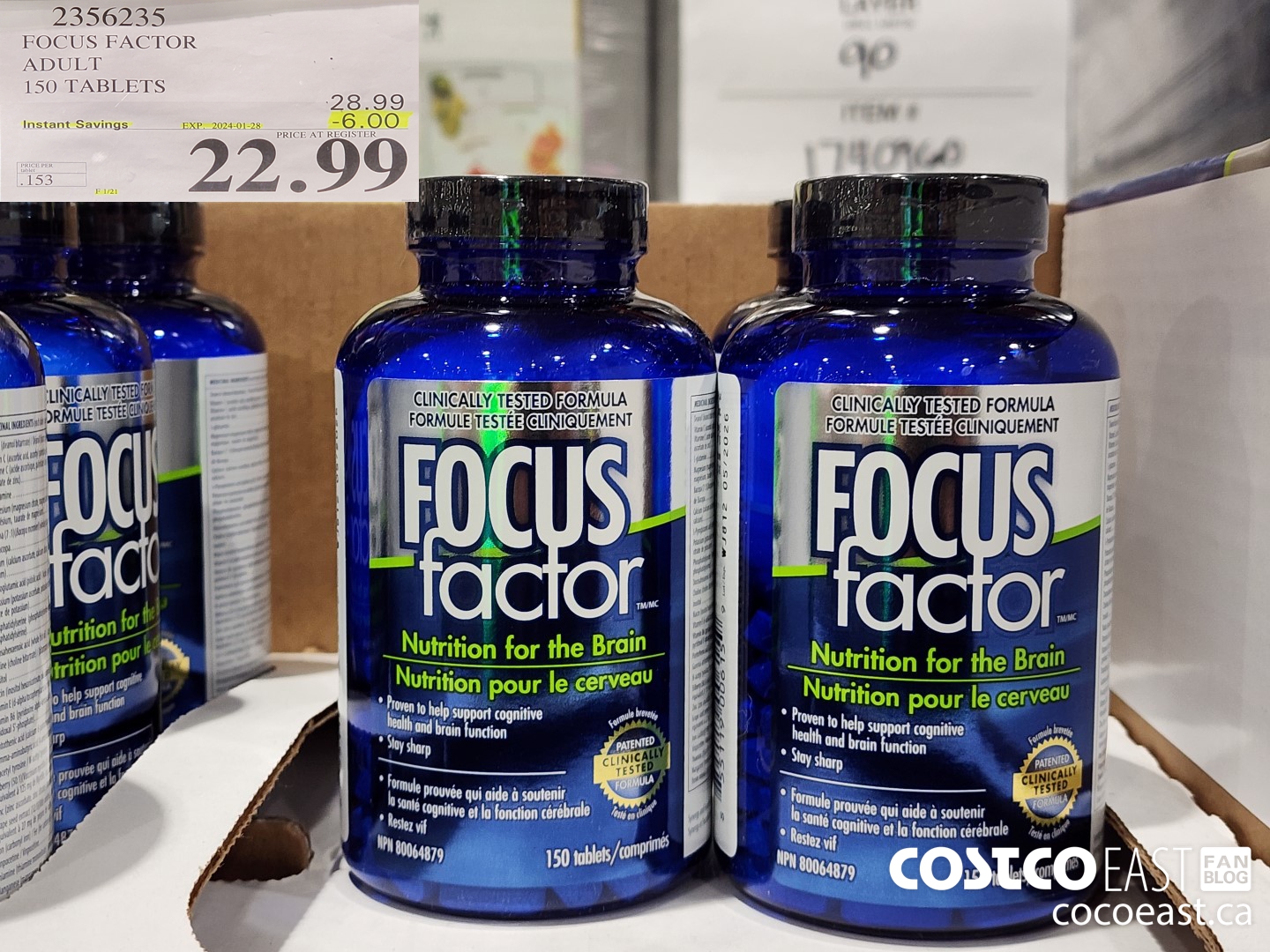 2356235 FOCUS FACTOR ADULT 150 TABLETS ($6.00 INSTANT SAVINGS EXPIRES ON 2024-01-28) $22.99