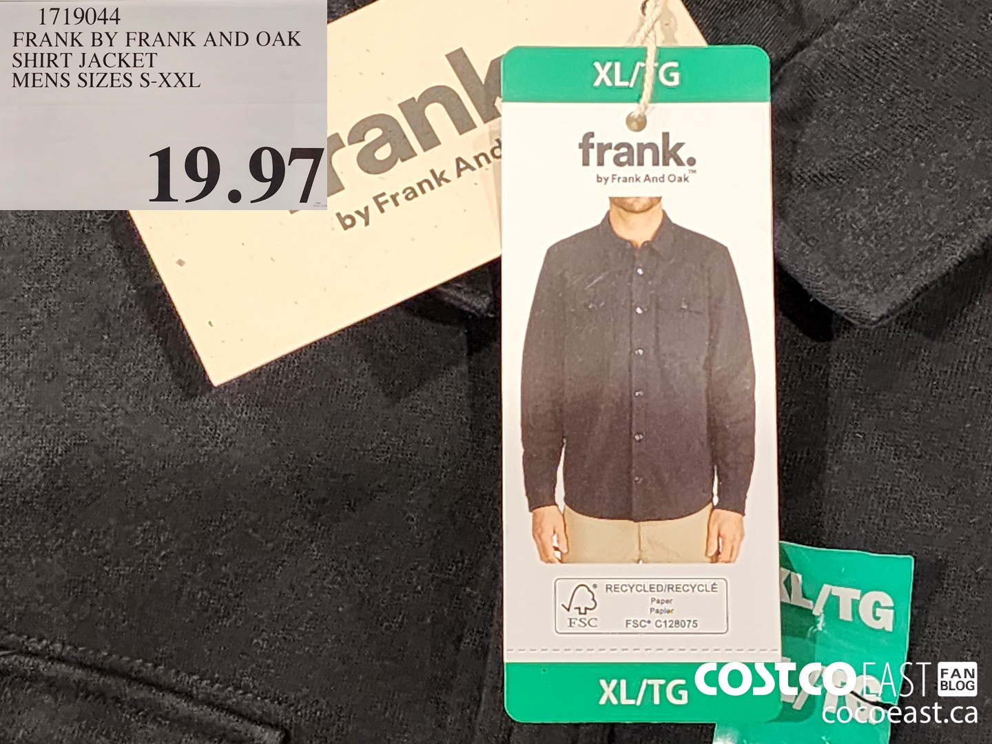 1719044 FRANK BY FRANK AND OAK SHIRT JACKET MENS SIZES S-XXL $19.97