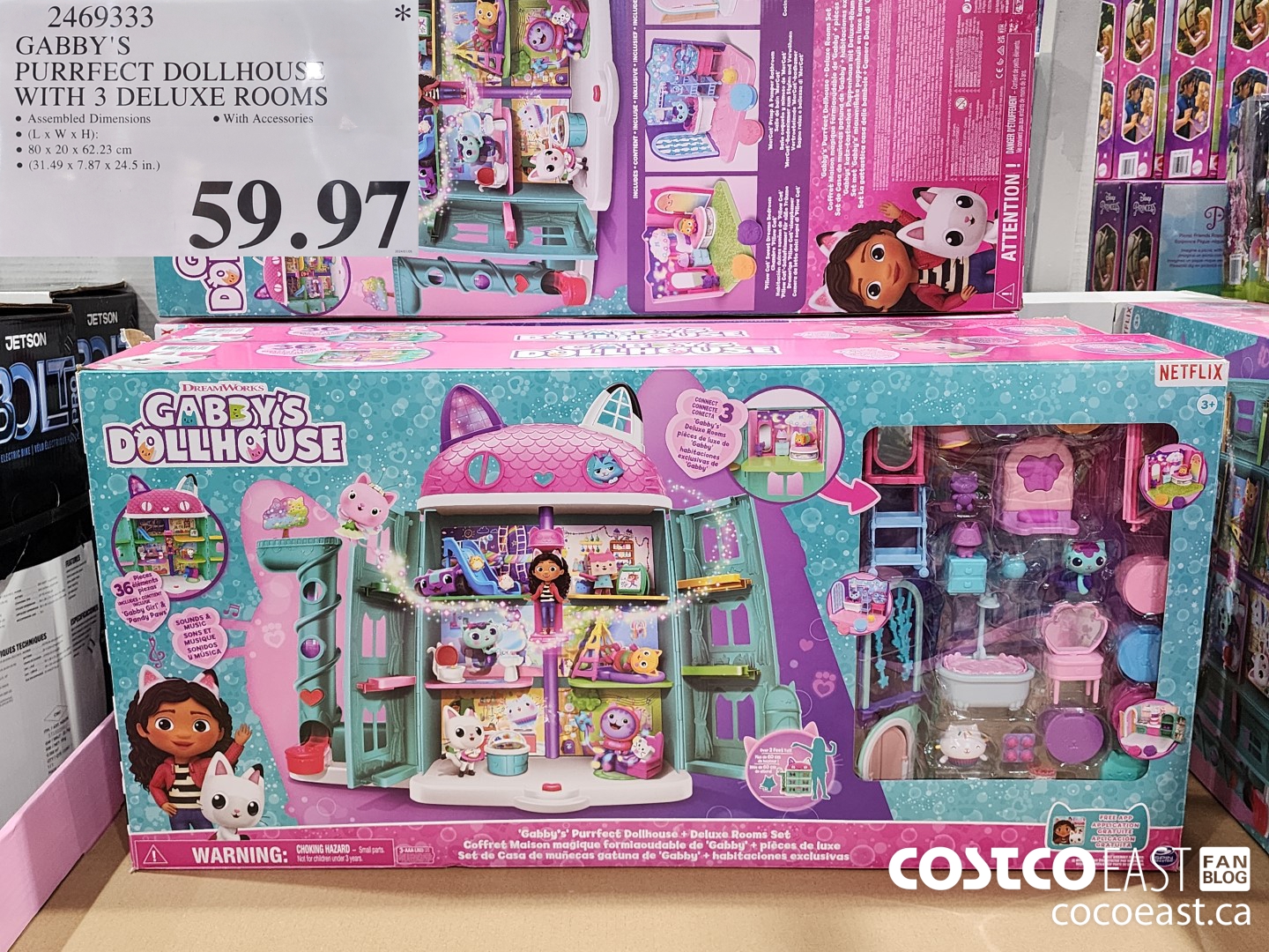 2469333 GABBY'S PURRFECT DOLLHOUSE WITH 3 DELUXE ROOMS $59.97