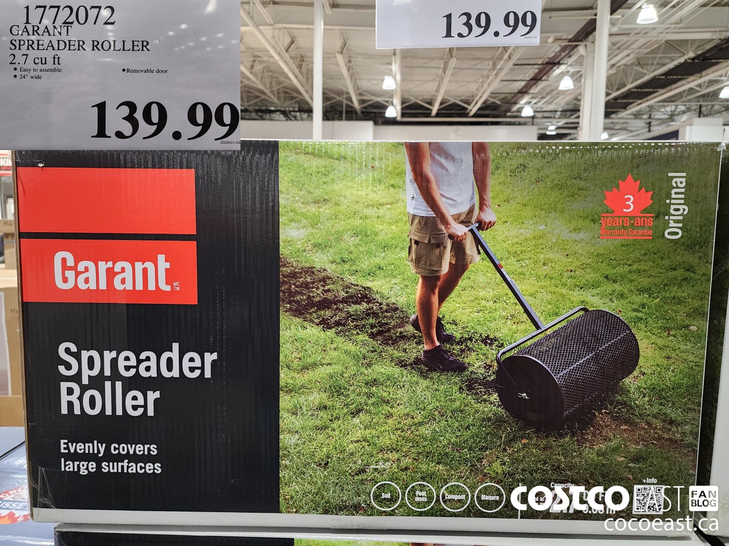 1772072 GARANT SPREADER ROLLER 2.7 CU FT $139.99