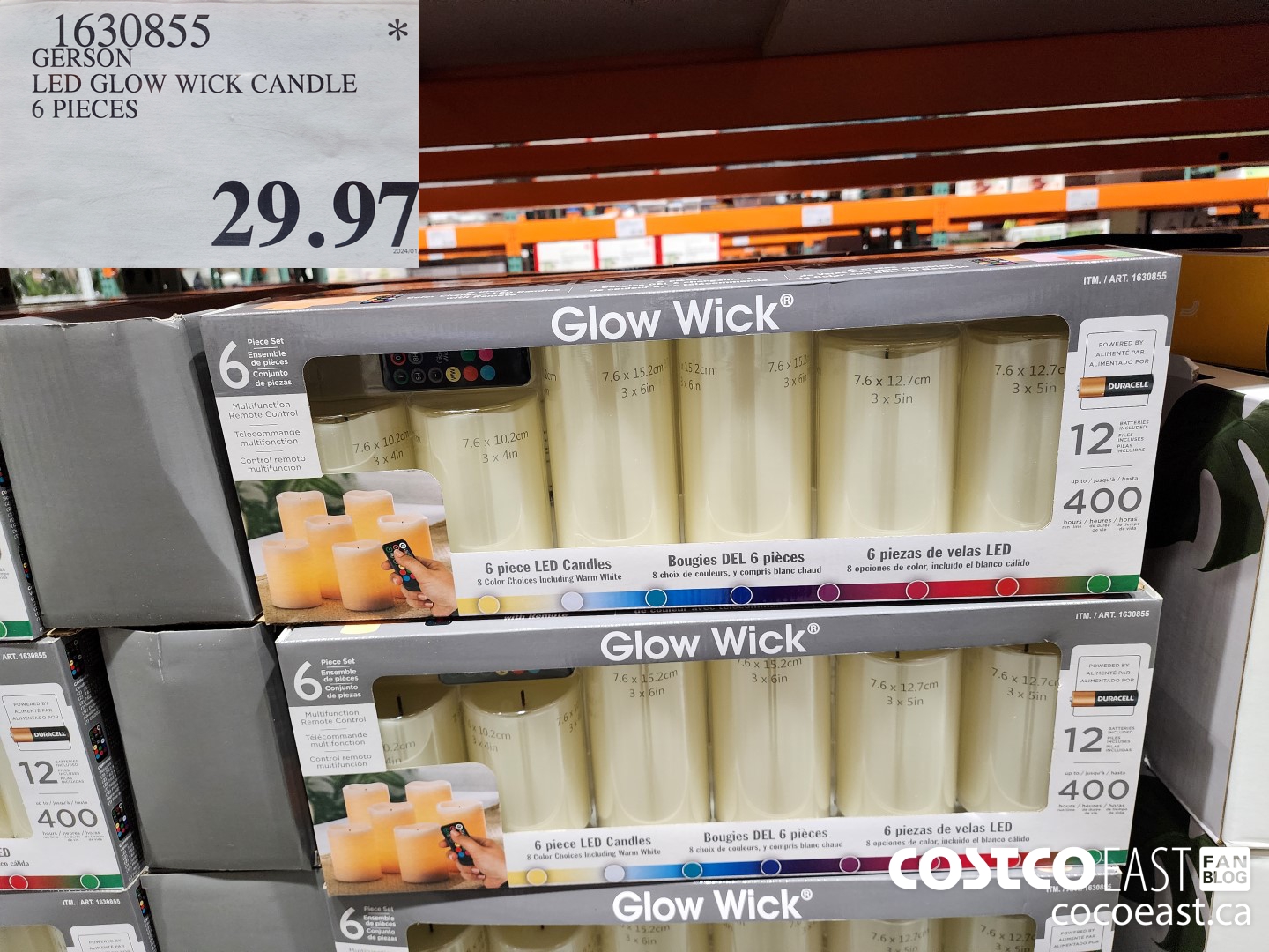 1630855 GERSON LED GLOW WICK CANDLE 6 PIECES $29.97