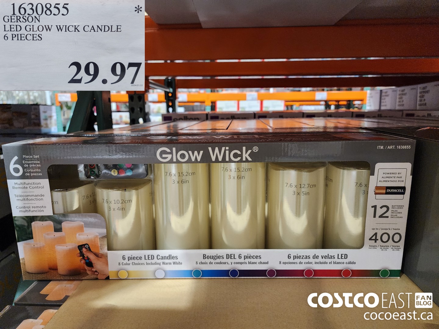 1630855 GERSON LED GLOW WICK CANDLE 6 PIECES $29.97