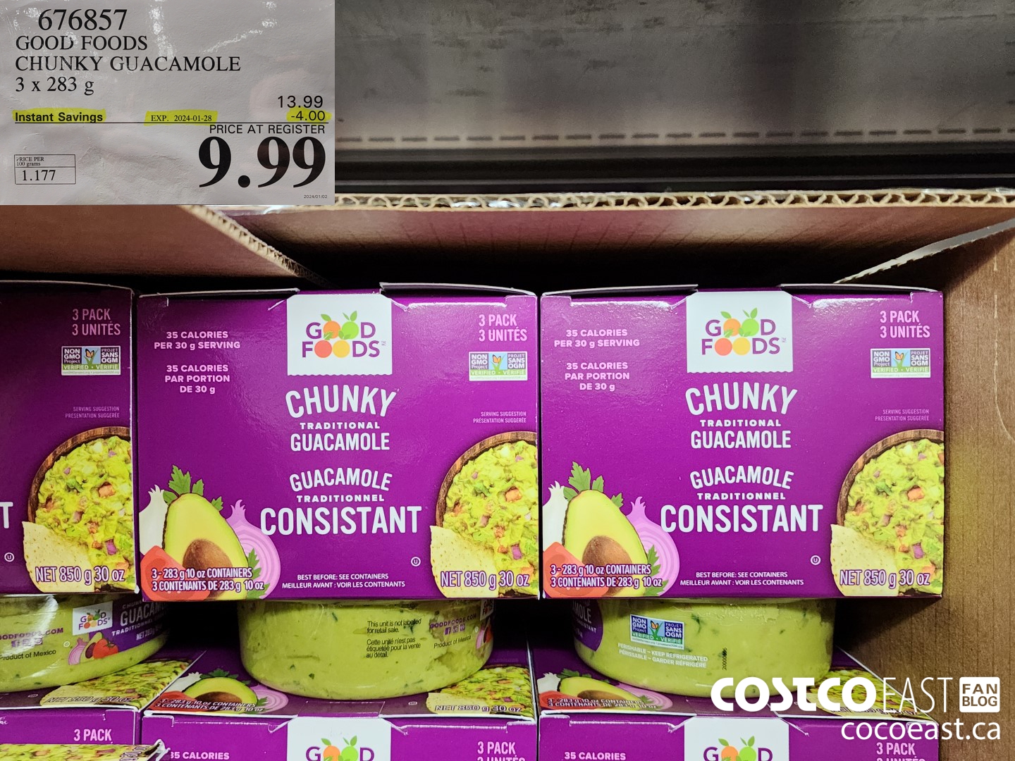 676857 GOOD FOODS CHUNKY GUACAMOLE 3 X 283 G ($4.00 INSTANT SAVINGS EXPIRES ON 2024-01-28) $9.99