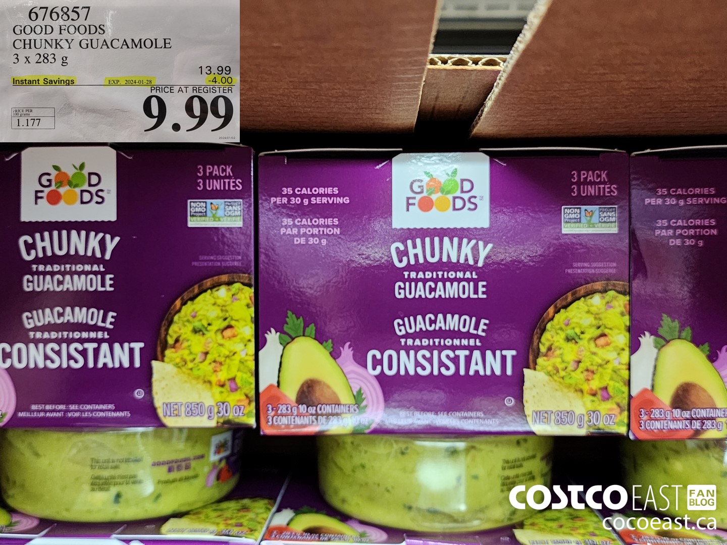676857 GOOD FOODS CHUNKY GUACAMOLE 3 X 283 G ($4.00 INSTANT SAVINGS EXPIRES ON 2024-01-28) $9.99