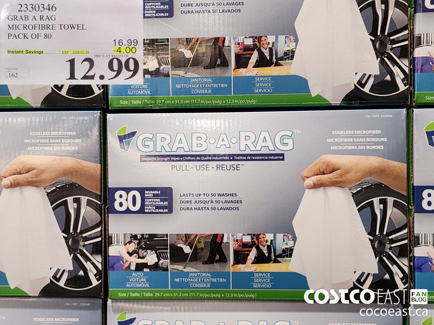 2330346 GRAB A RAG MICROFIBRE TOWEL PACK OF 80 ($4.00 INSTANT SAVINGS EXPIRES ON 2024-01-28) $12.99