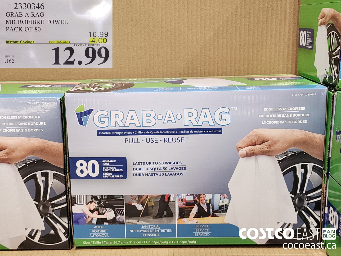 2330346 GRAB A RAG MICROFIBRE TOWEL PACK OF 80 ($4.00 INSTANT SAVINGS EXPIRES ON 2024-01-28) $12.99