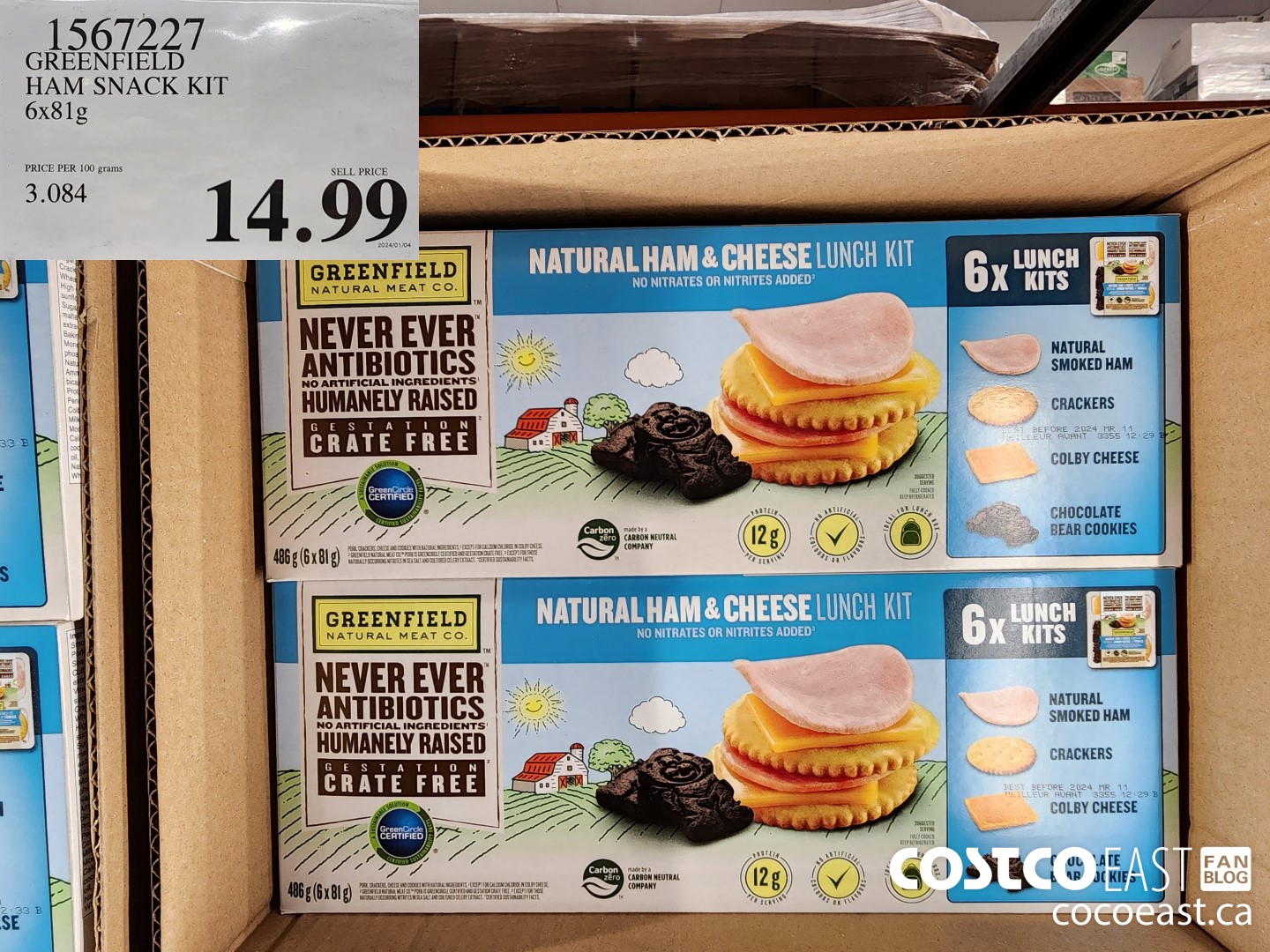 1567227 GREENFIELD HAM SNACK KIT 6 X 81G $14.99