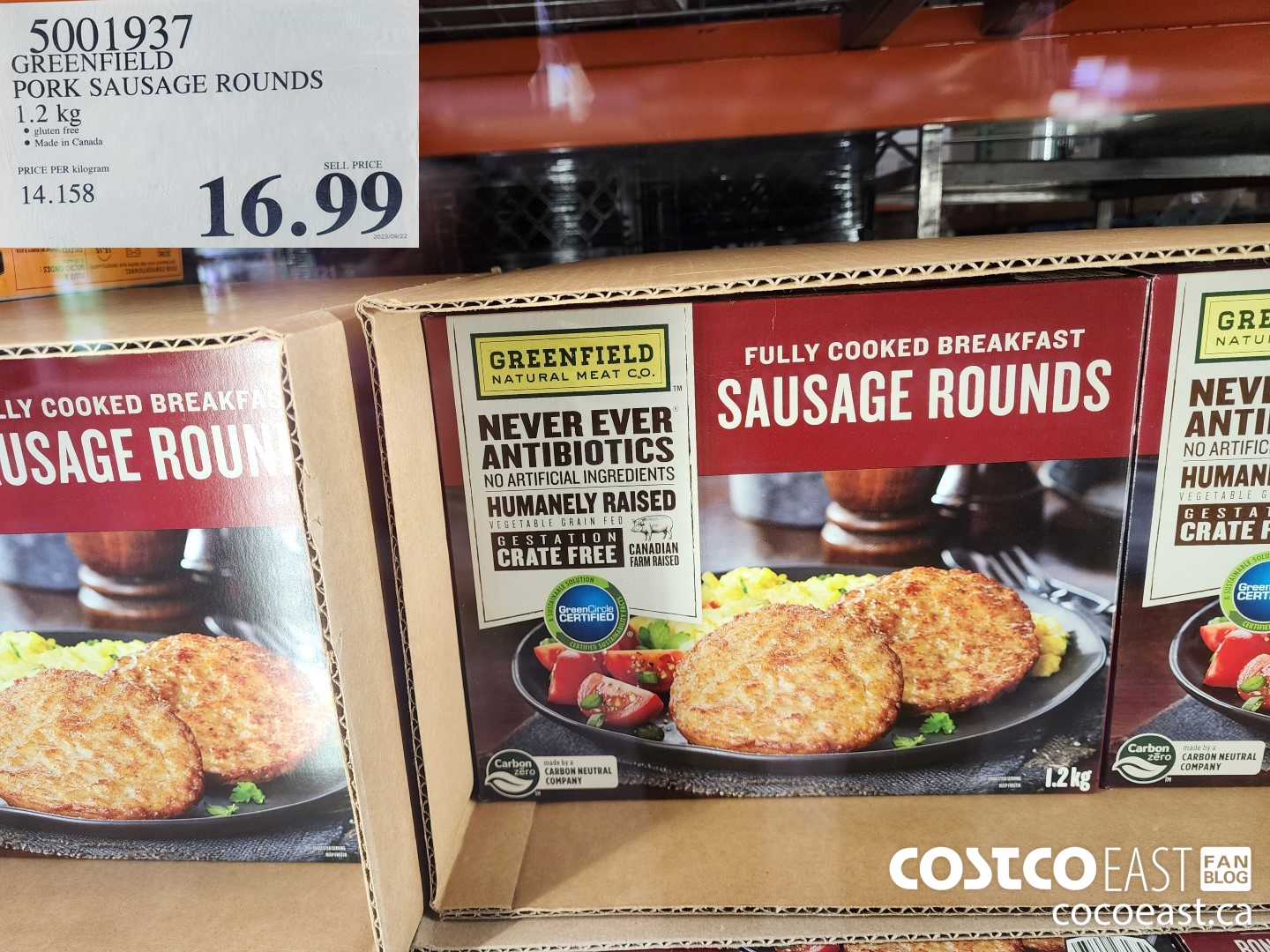 5001937 GREENFIELD PORK SAUSAGE ROUNDS 1.2 kg $16.99