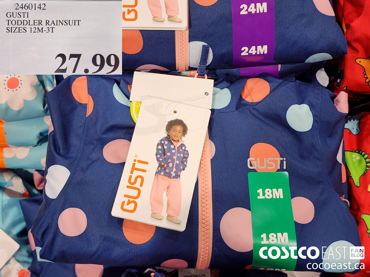 2460142 GUSTI TODDLER RAINSUIT SIZES 12M-3T $27.99