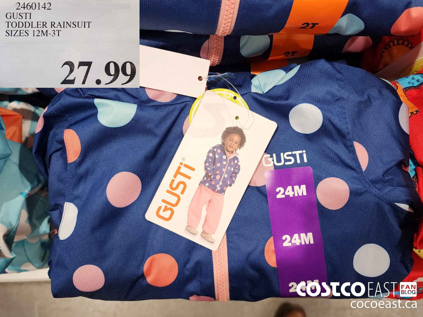 2460142 GUSTI TODDLER RAINSUIT SIZES 12M-3T $27.99