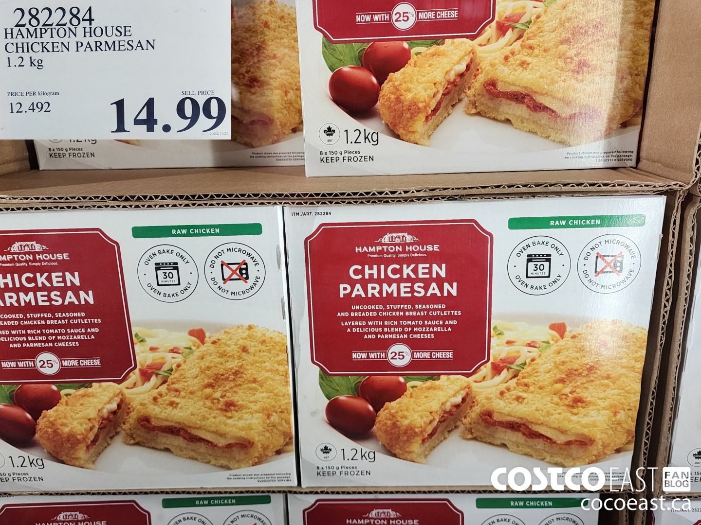 282284 HAMPTON HOUSE CHICKEN PARMESAN 1.2 kg $14.99