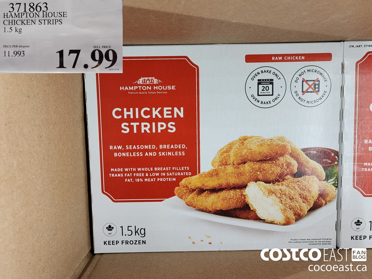 371863 HAMPTON HOUSE CHICKEN STRIPS 1.5 KG $17.99