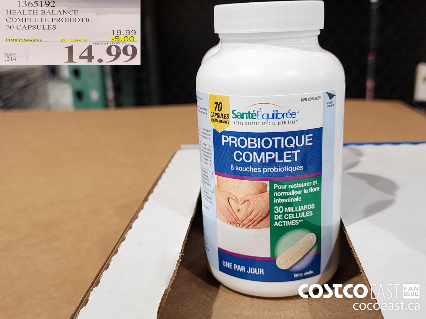 1365192 HEALTH BALANCE COMPLETE PROBIOTIC 70 CAPSULES ($5.00 INSTANT SAVINGS EXPIRES ON 2024-01-07) $14.99