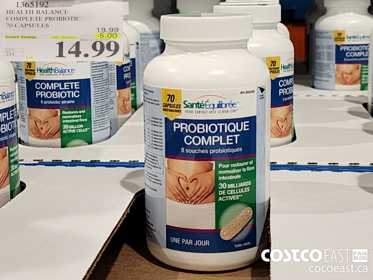 1365192 HEALTH BALANCE COMPLETE PROBIOTIC 70 CAPSULES ($5.00 INSTANT SAVINGS EXPIRES ON 2024-01-21) $14.99