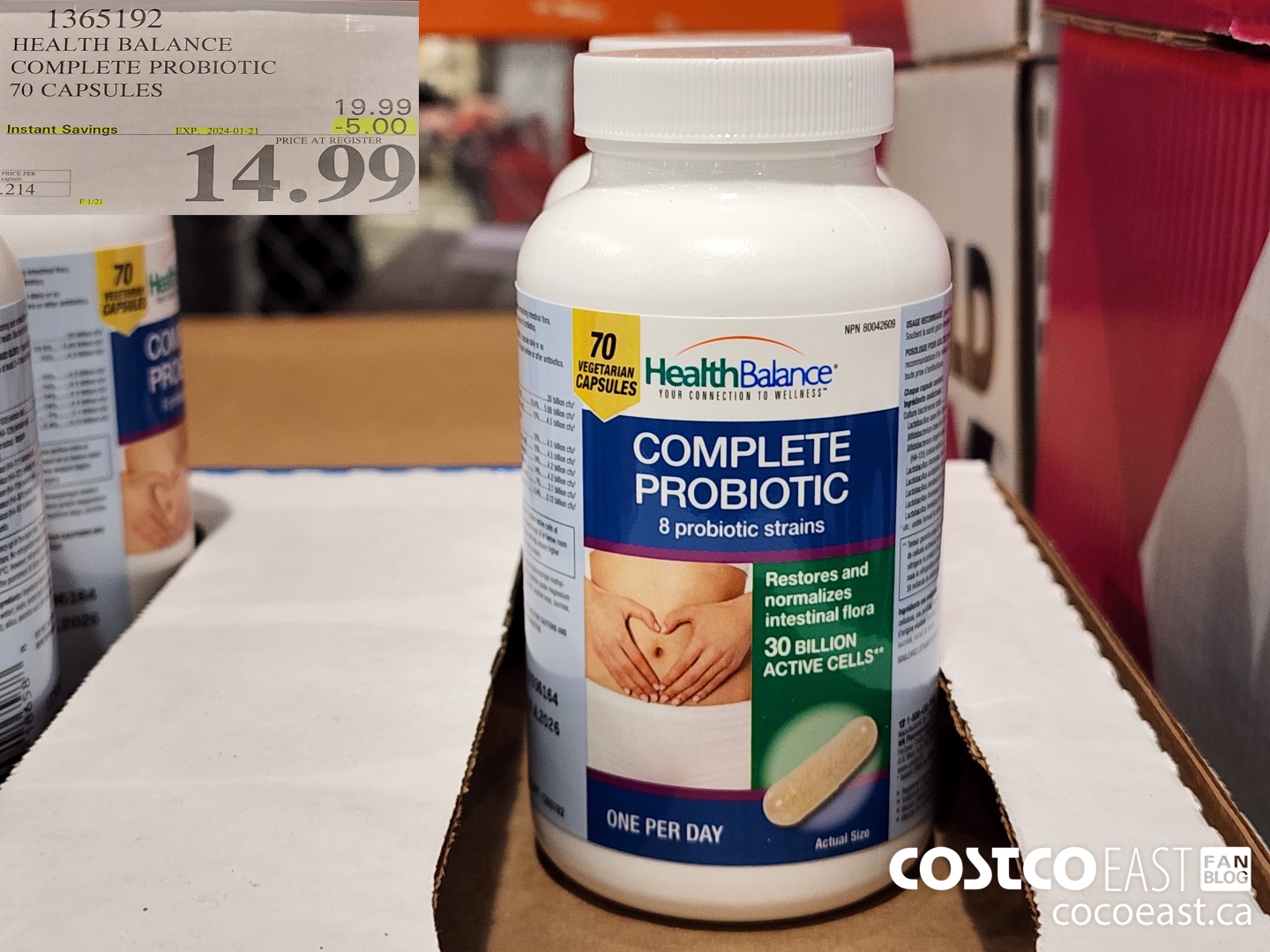 1365192 HEALTH BALANCE COMPLETE PROBIOTIC 70 CAPSULES ($5.00 INSTANT SAVINGS EXPIRES ON 2024-01-21) $14.99