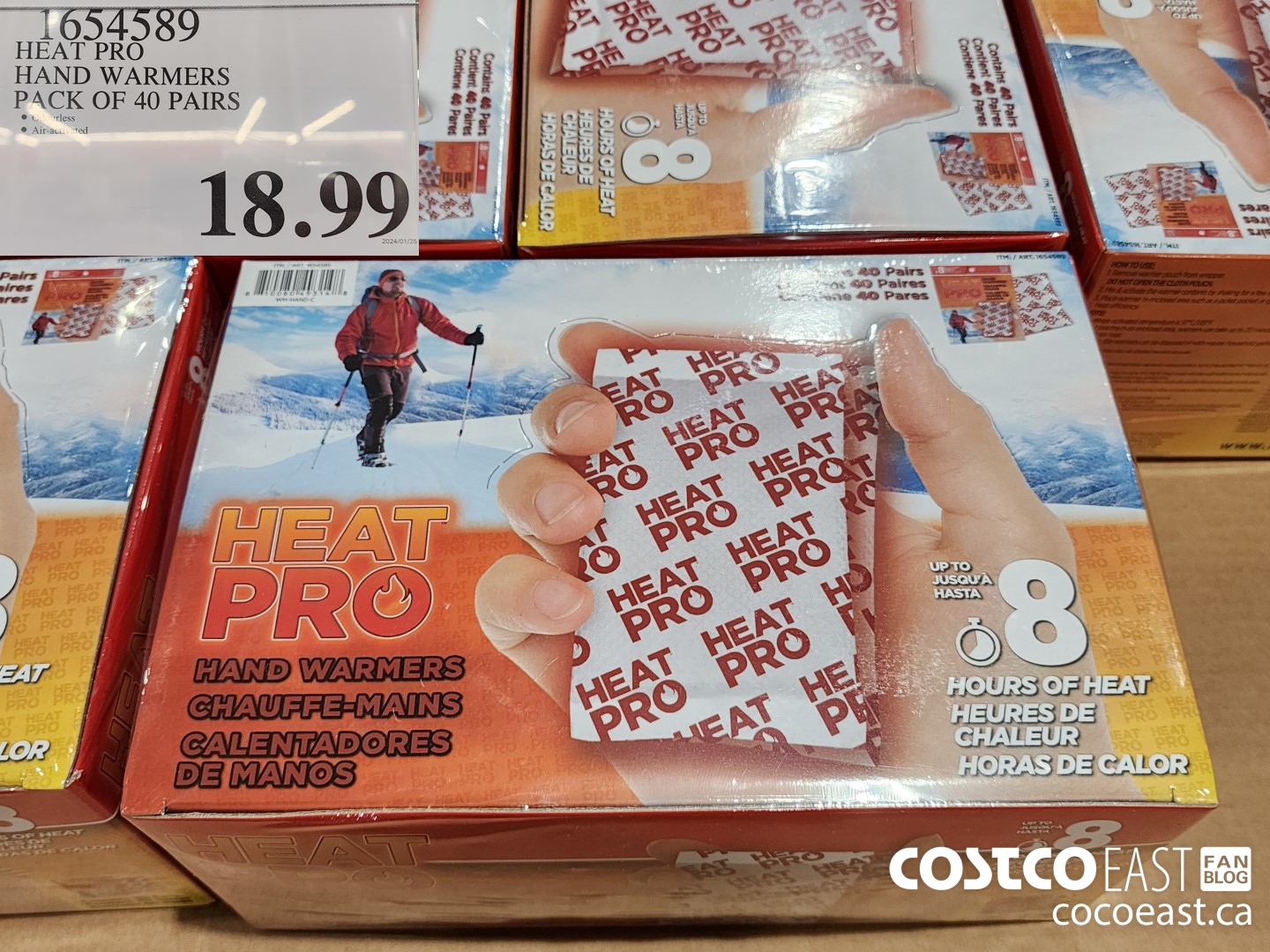1654589 HEAT PRO HAND WARMERS PACK OF 40 PAIRS $18.99