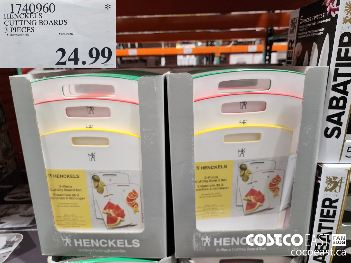 1740960 HENCKELS CUTTING BOARDS 3 PIECES $24.99