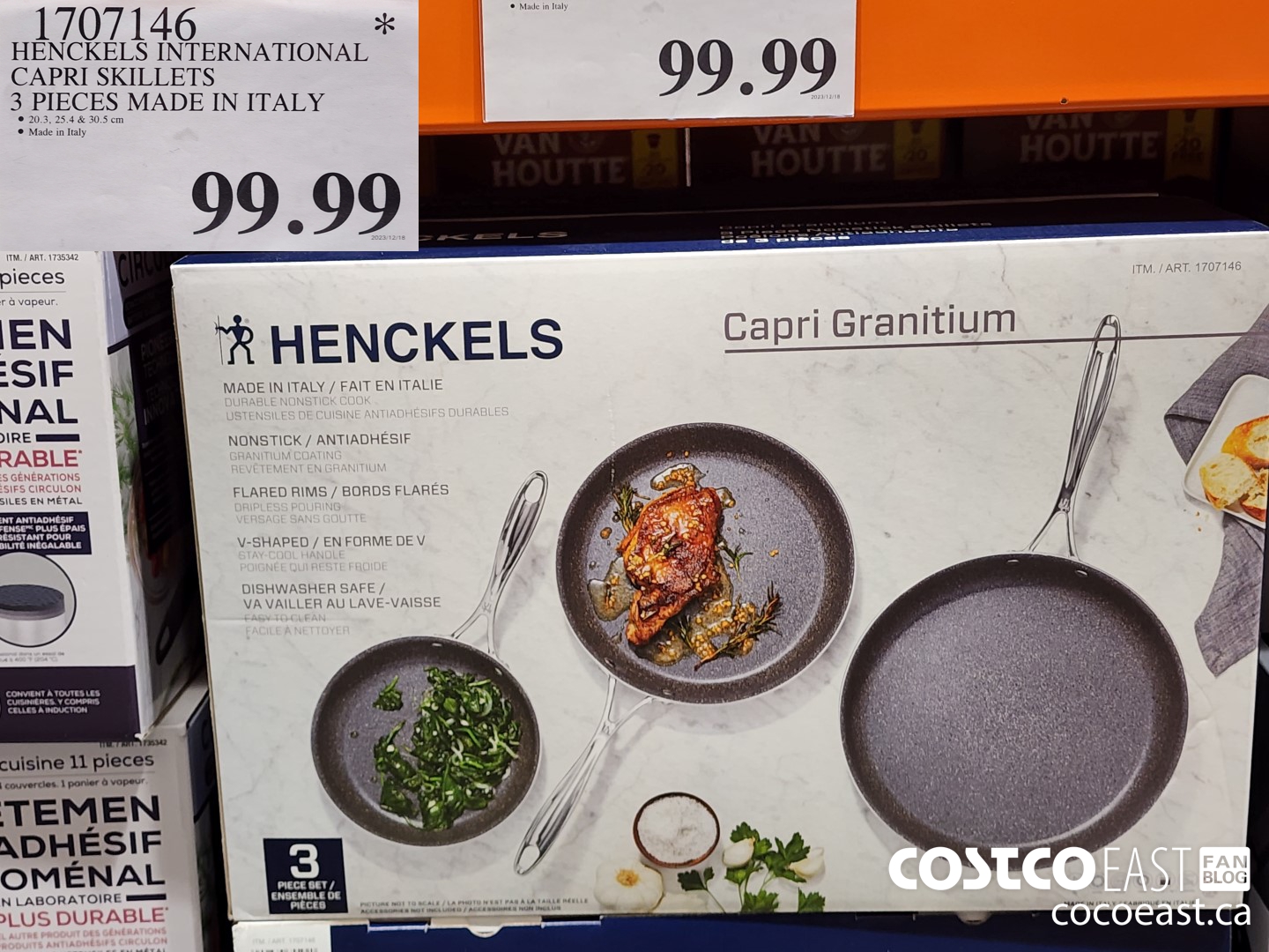 1707146 HENCKELS INTERNATIONAL CAPRI SKILLETS 3 PIECES MADE IN ITALY $99.99