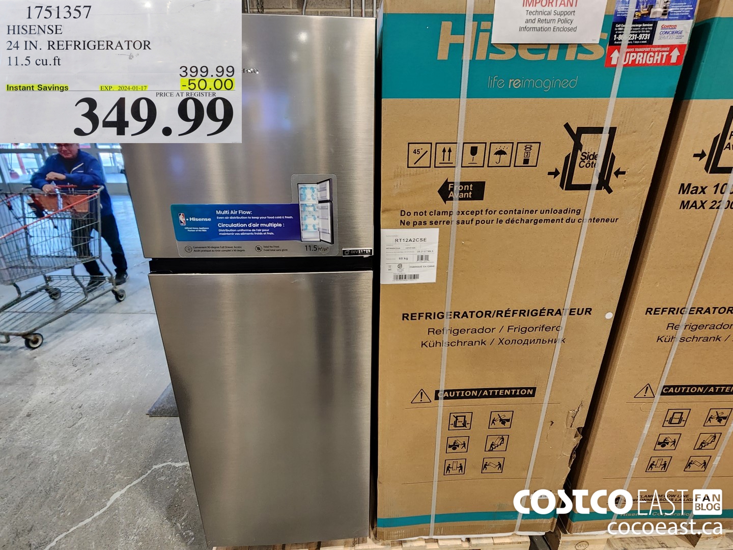1751357 HISENSE 24 IN. REFRIGERATOR 11.5 cu.ft ($50.00 INSTANT SAVINGS EXPIRES ON 2024-01-17) $349.99