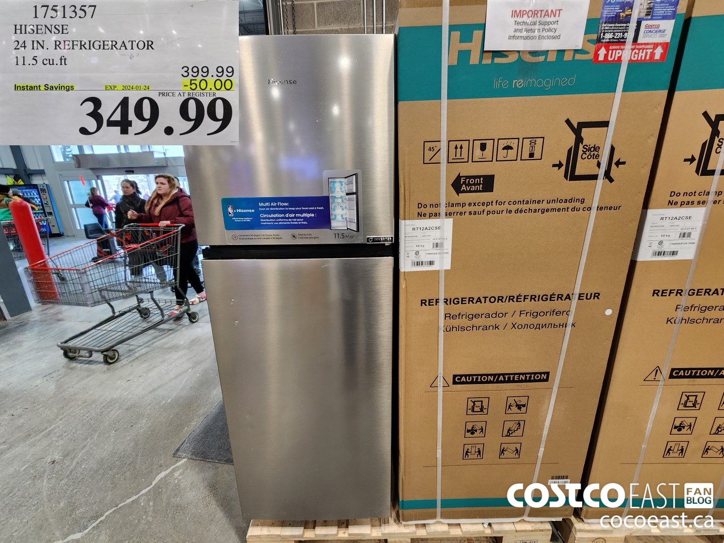 1751357 HISENSE 24 IN. REFRIGERATOR 11.5 cu.ft ($50.00 INSTANT SAVINGS EXPIRES ON 2024-01-24) $349.99
