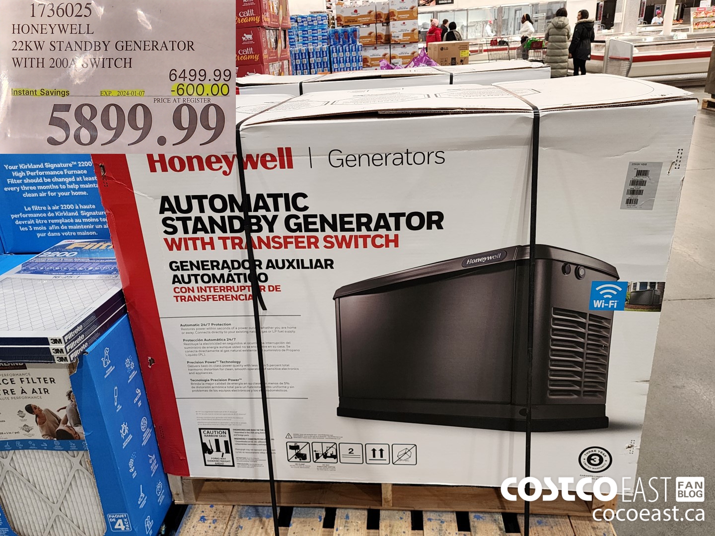 1736025 HONEYWELL 22KW STANDBY GENERATOR - WITH 200A SWITCH ($600.00 INSTANT SAVINGS EXPIRES ON 2024-01-07) $5899.99