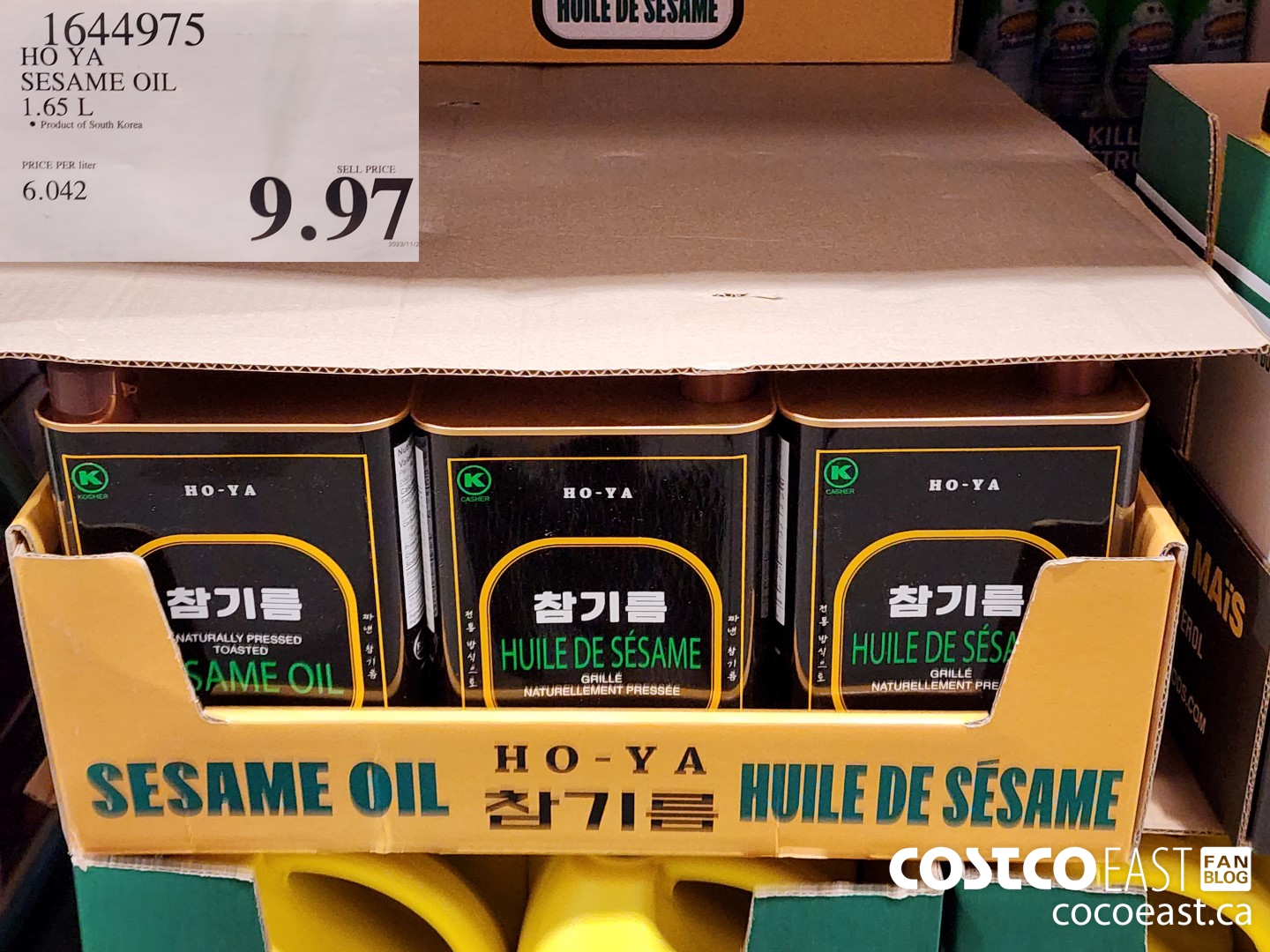 1644975 HO YA SESAME OIL 1.65 L $9.97