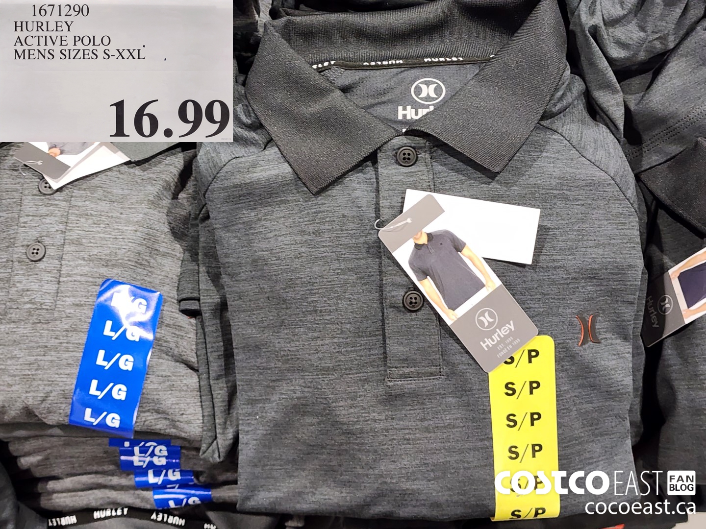 1671290 HURLEY ACTIVE POLO MENS SIZES S-XXL $16.99