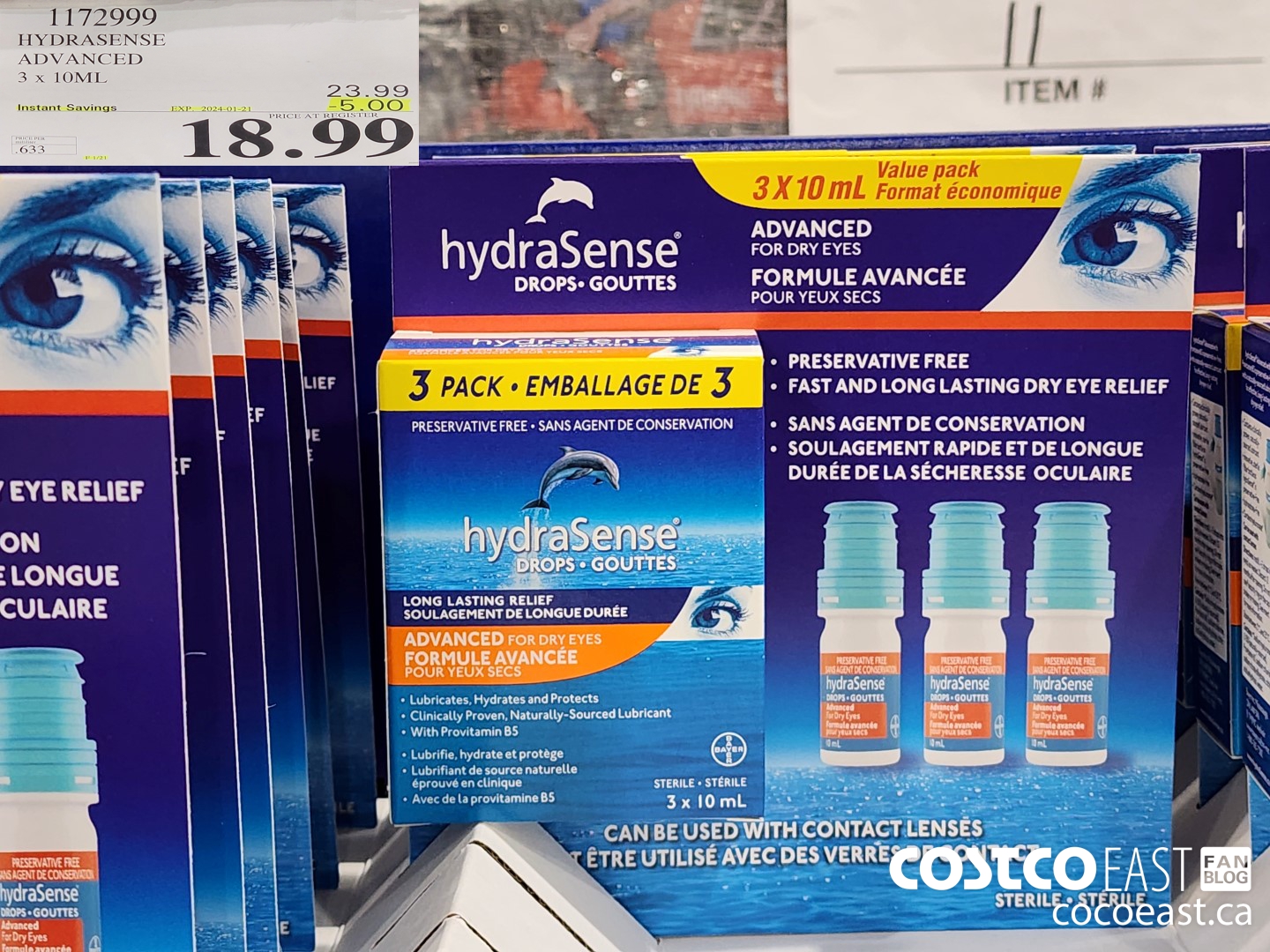 1172999 HYDRASENSE ADVANCED 3 x 10ML ($5.00 INSTANT SAVINGS EXPIRES ON 2024-01-21) $18.99