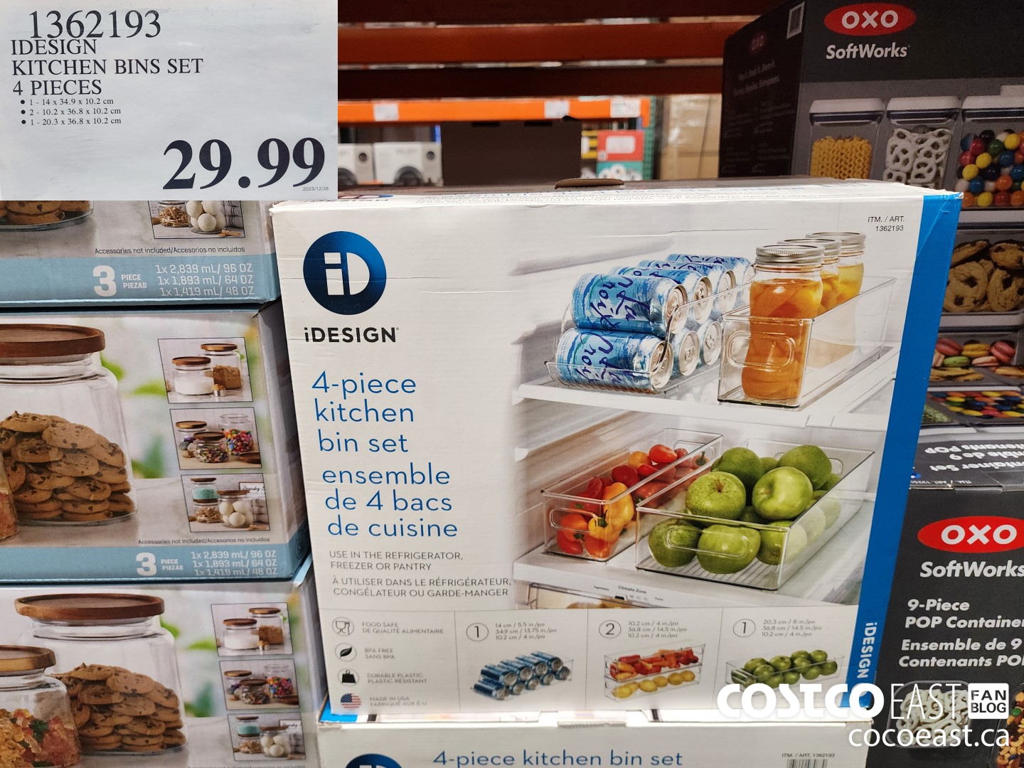 1362193 IDESIGN KITCHEN BINS SET 4 PIECE $29.99