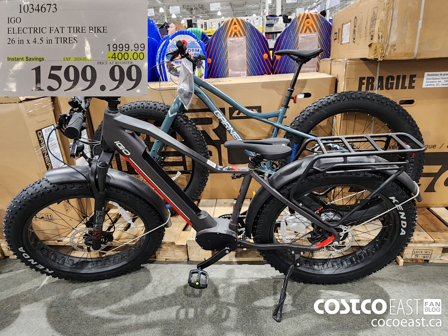 1034673 IGO ELECTRIC FAT TIRE BIKE 26 in x 4.5 in TIRES ($400.00 INSTANT SAVINGS EXPIRES ON 2024-01-21) $1599.99